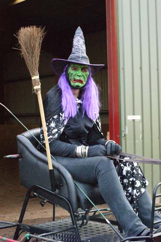 Amanda saville in a witch mask